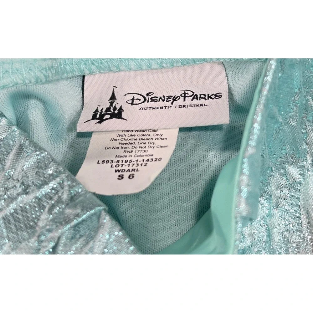 Disney Parks Ariel Costume Dress Kids Size 6 Turquoise Excellent Mermaid Gown